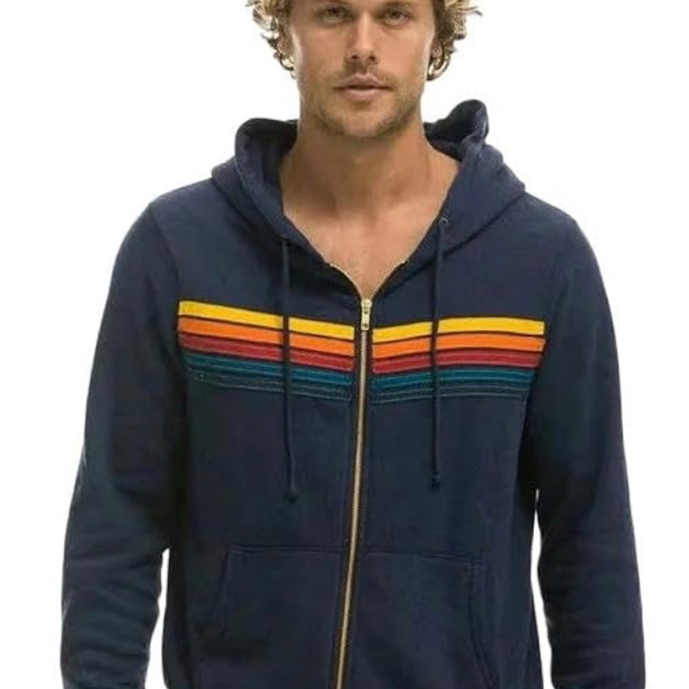 NWOT Navy Blue Stripped Hoodie